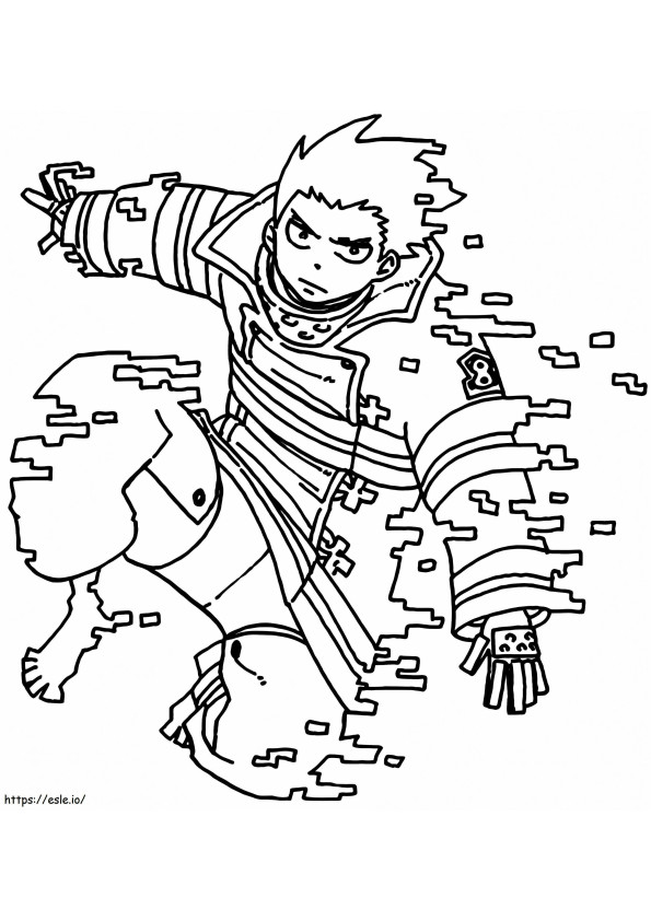 Shinra From Fire Force coloring page