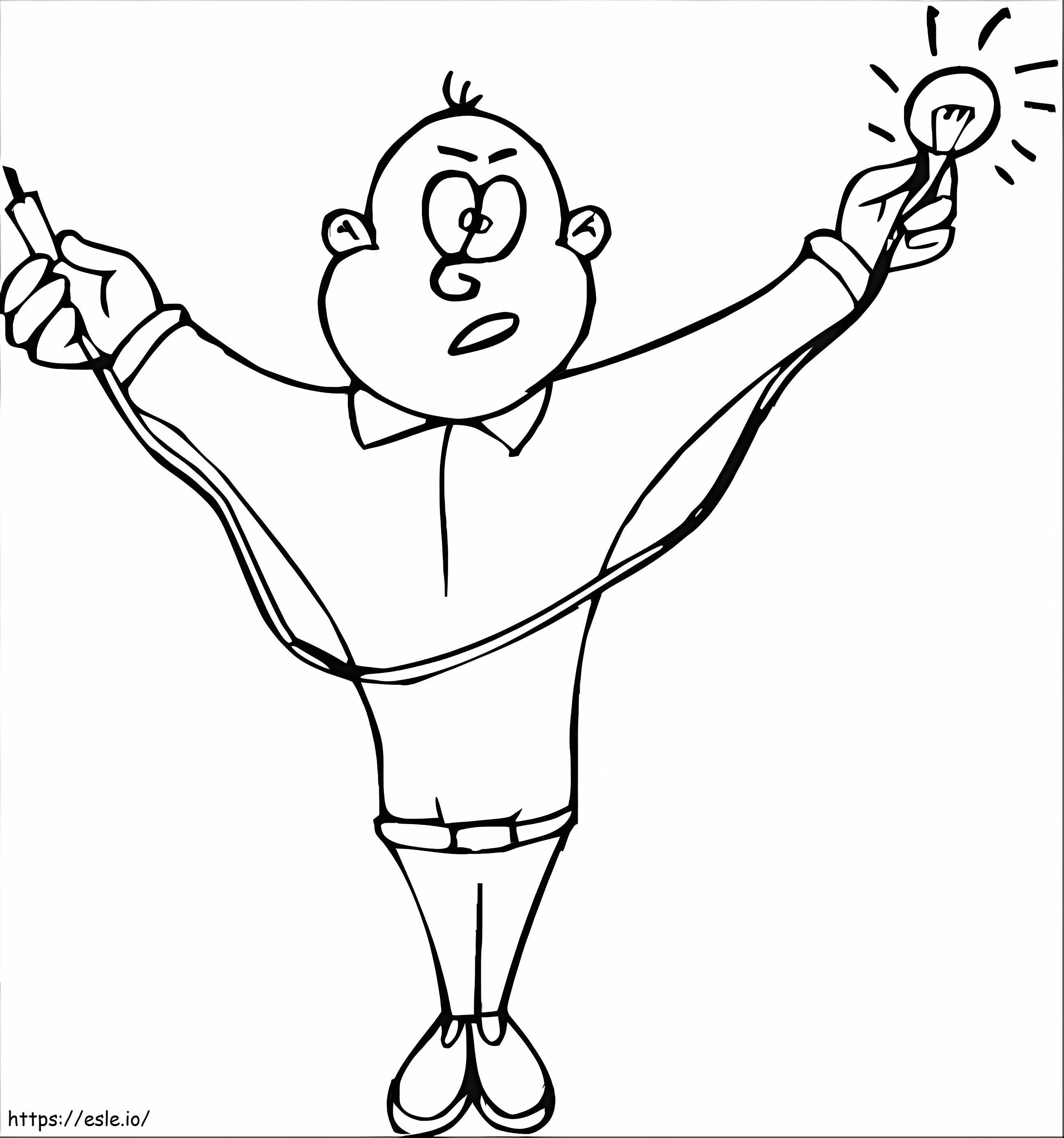 Electrician With Lamp coloring page