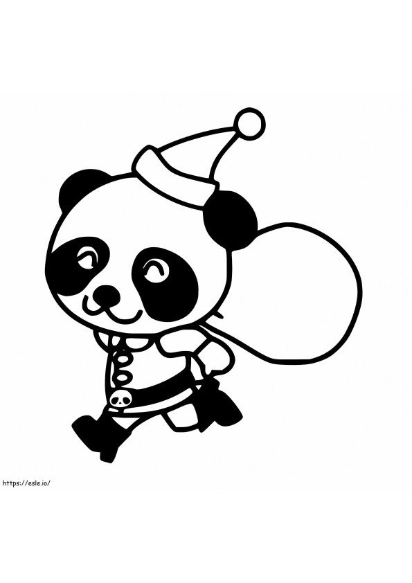 Kerstman Panda kleurplaat