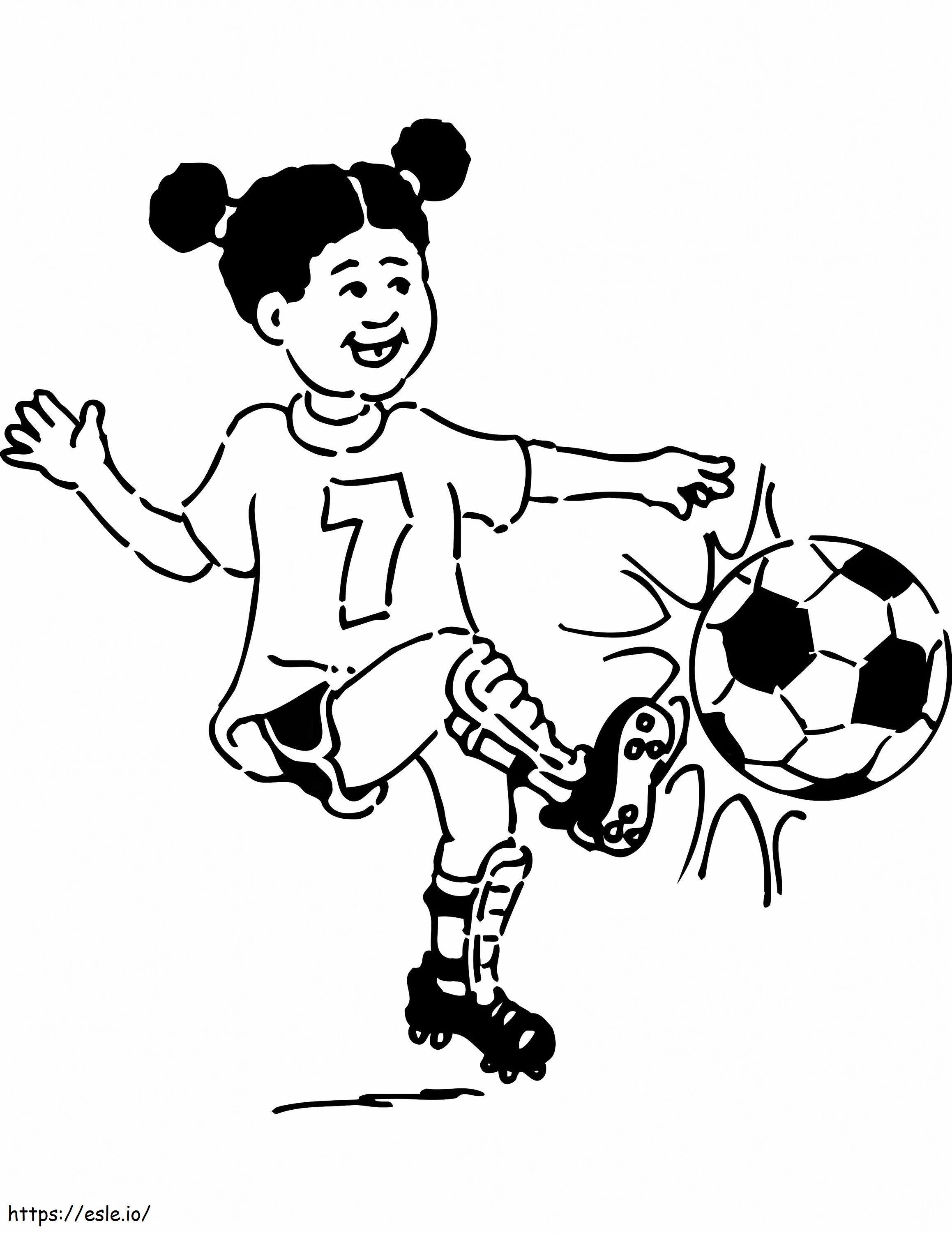 Girl Football Player coloring page