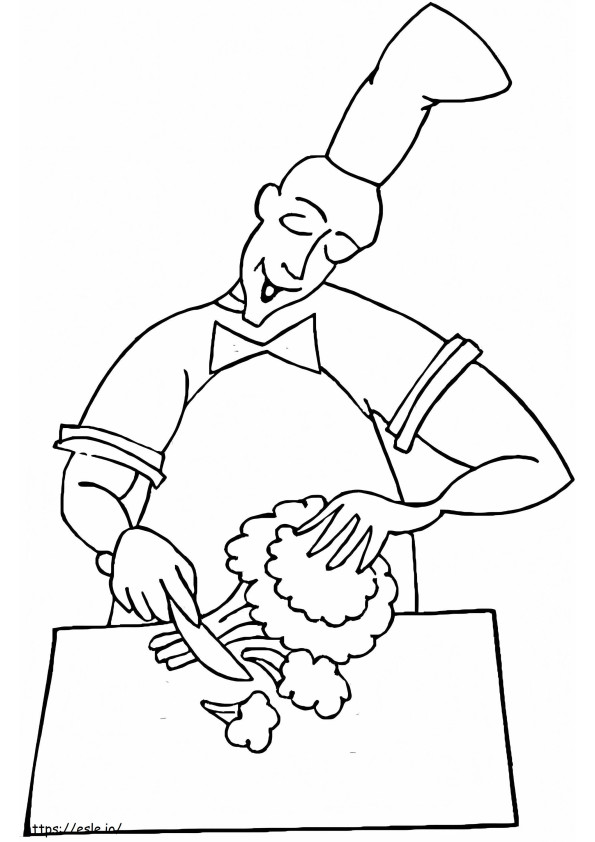 Cooking Broccoli coloring page