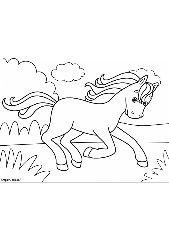 Cute Horse Running coloring page