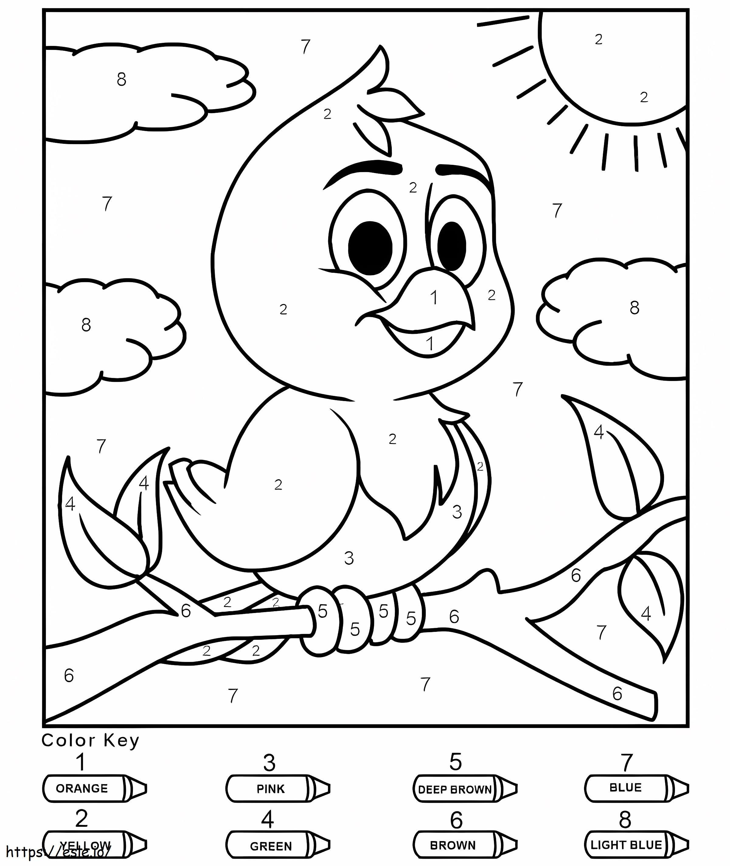 Cute Bird Color By Number coloring page