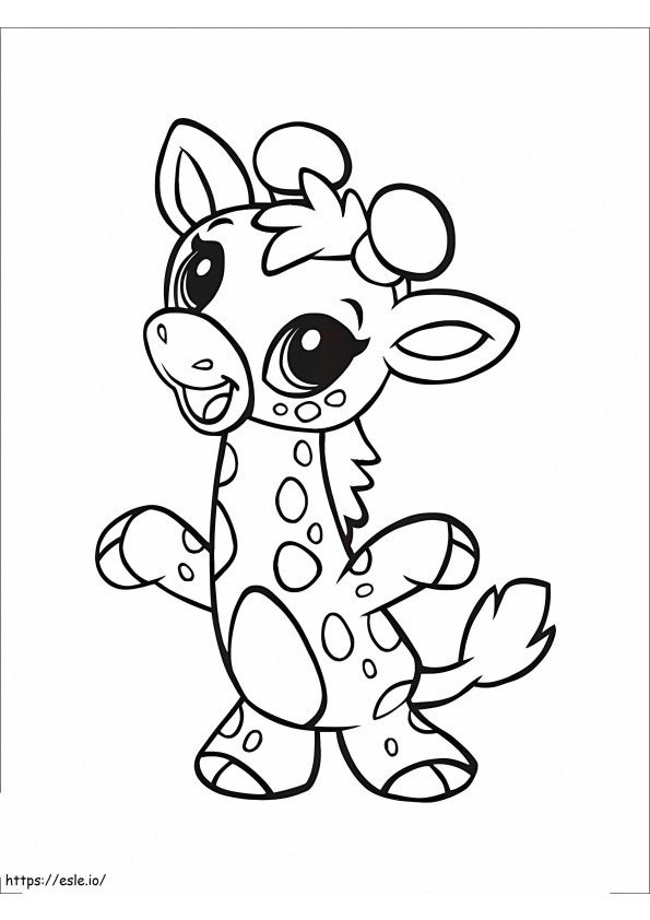 Coloriage Amusement girafe mignon à imprimer dessin