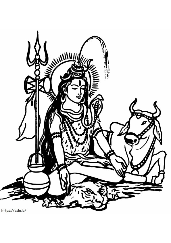 Maha Shivaratri 3 coloring page