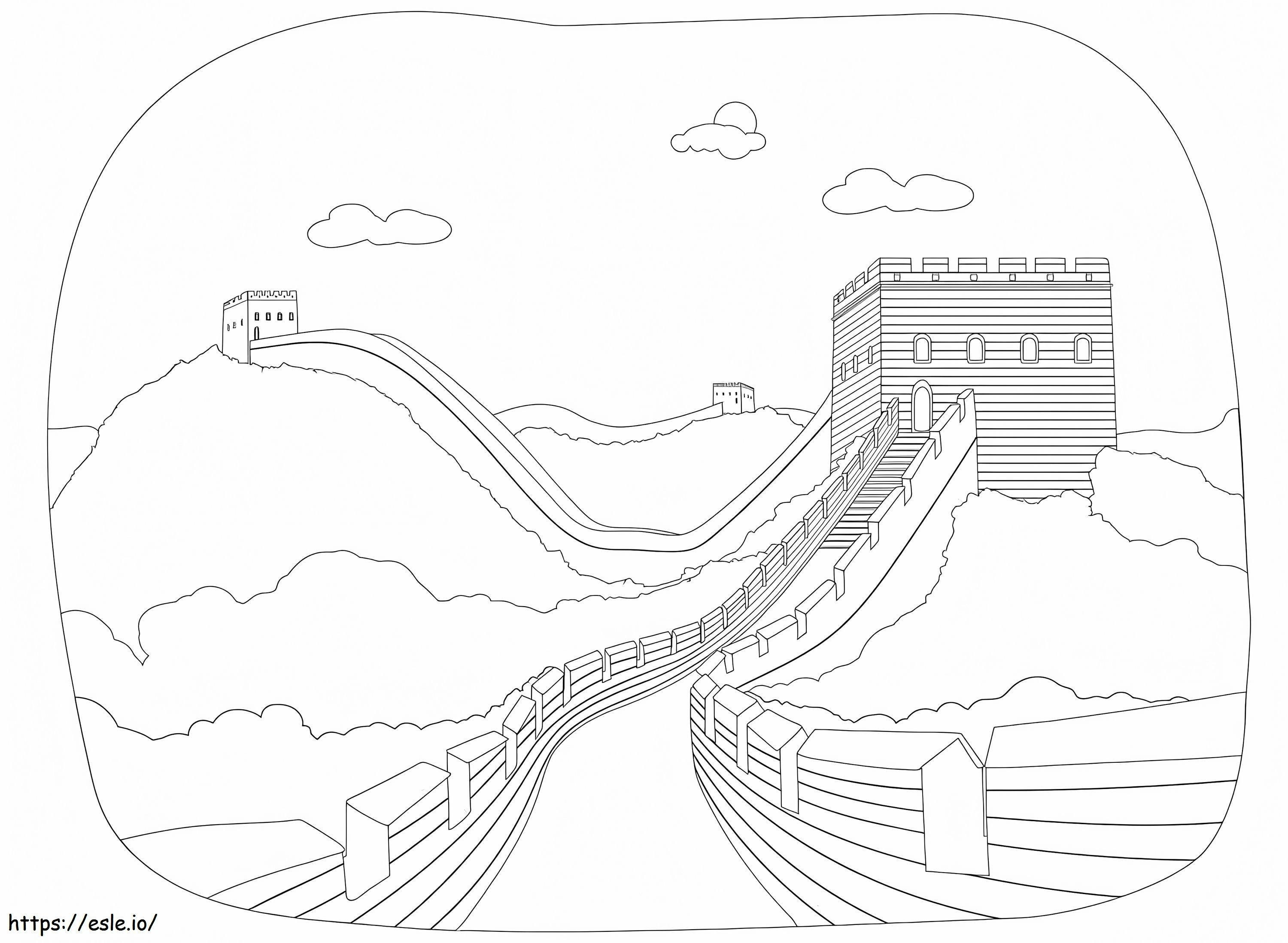 Grote Muur van China 3 kleurplaat kleurplaat