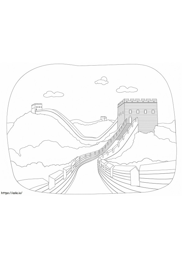 Kiinan muuri 3 värityskuva