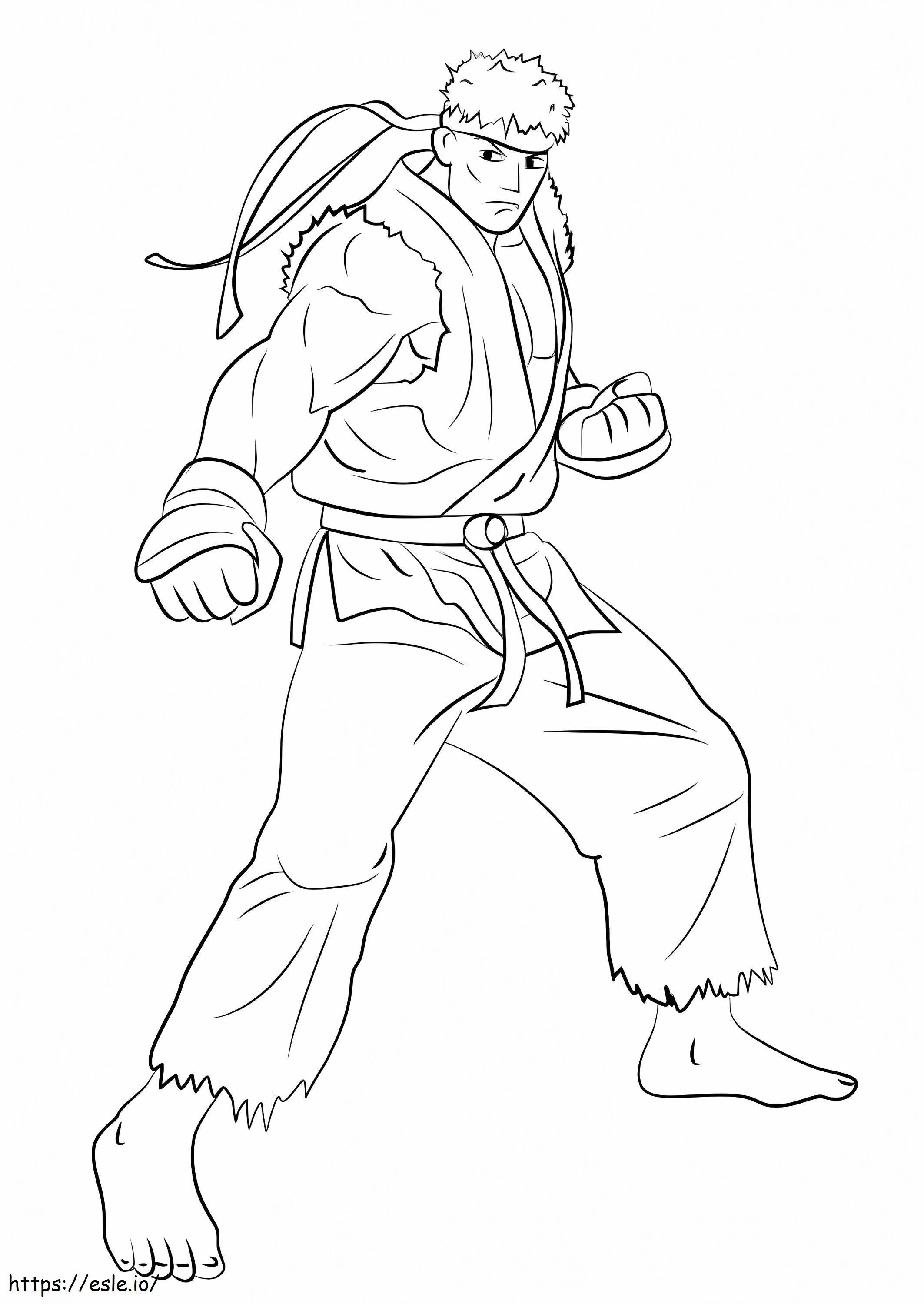 Coloriage Combat Ryu à imprimer dessin