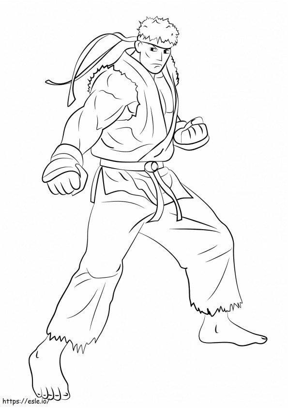 Ryu Fighting coloring page