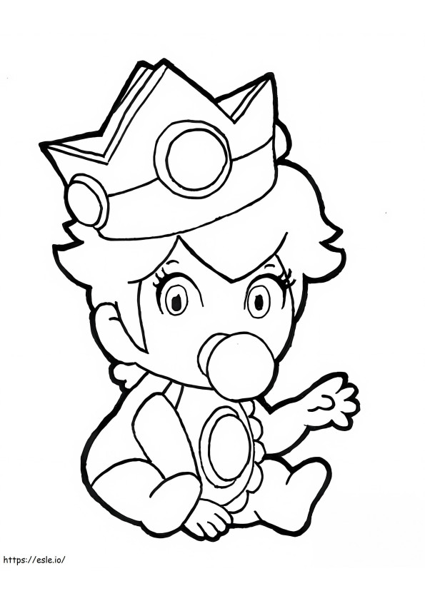 Baby Princess Peach Sitting coloring page