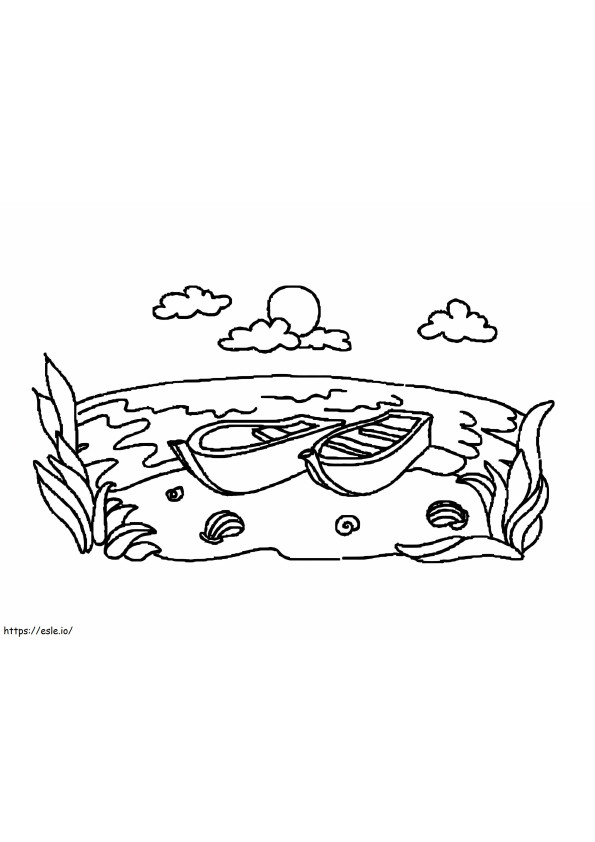 Boat In The Lake coloring page