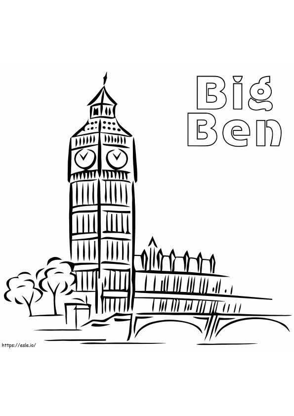 Coloriage Big Ben gratuit à imprimer dessin