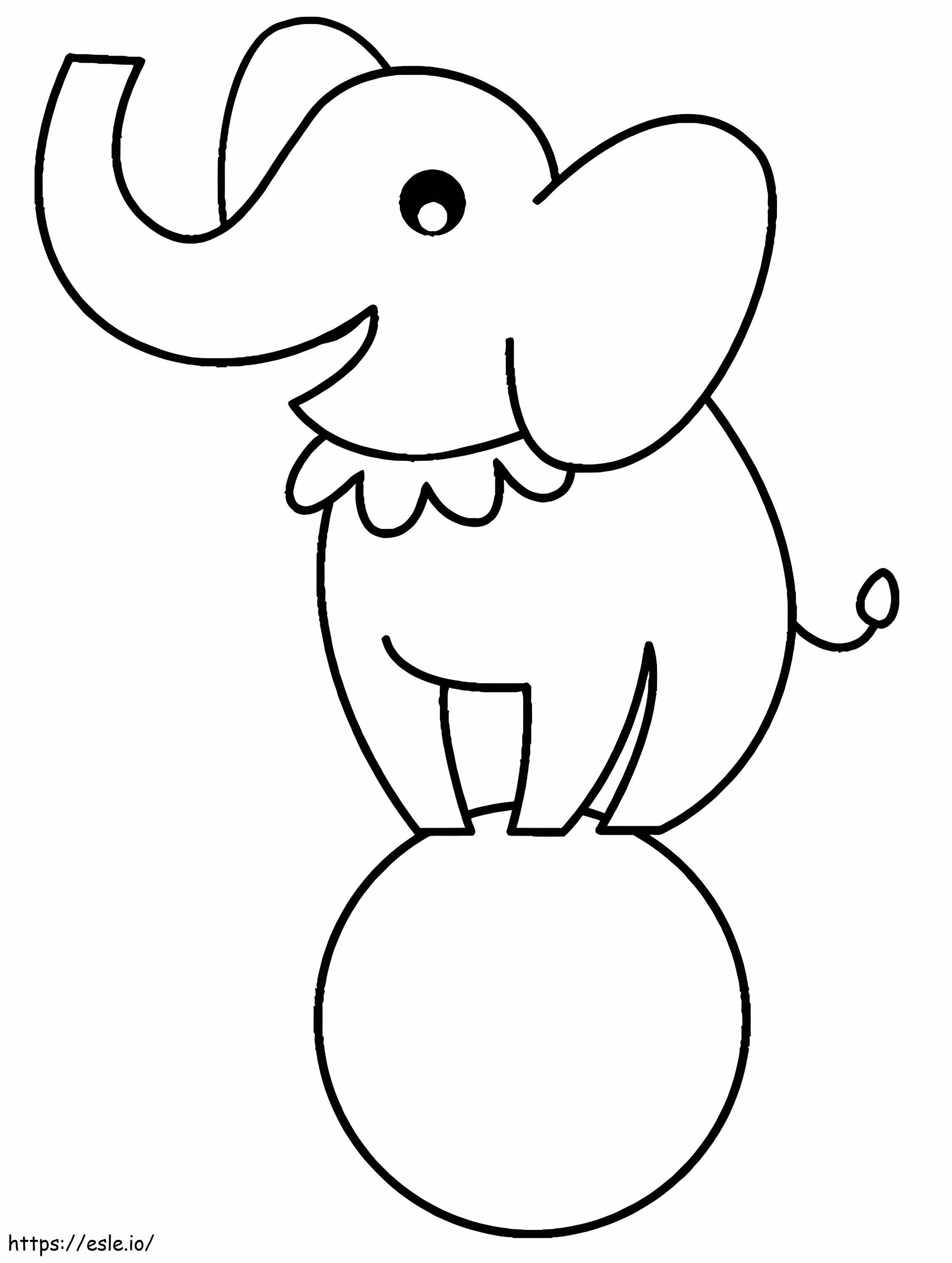 Söpö norsu 1-vuotiaille lapsille värityskuva