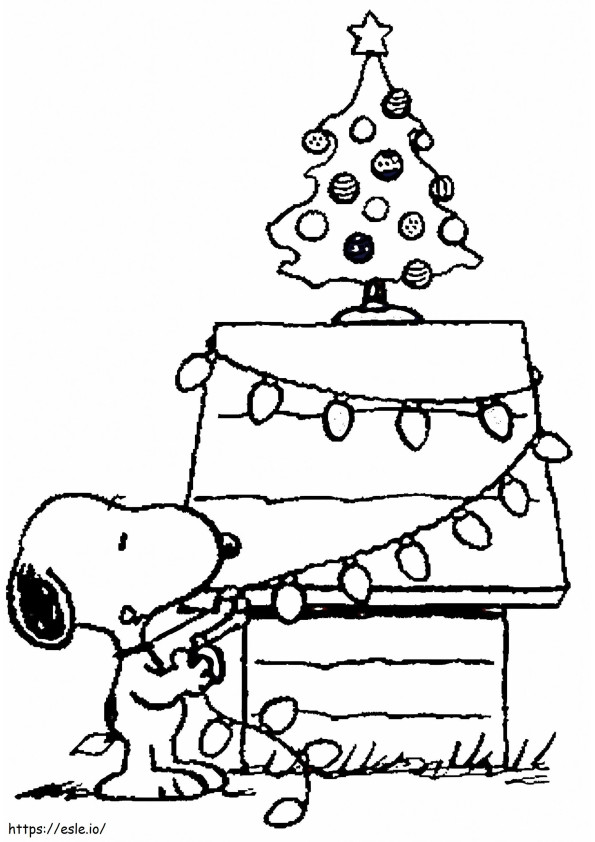 1539418638 Pohon Natal Snoopy Gambar Mewarnai