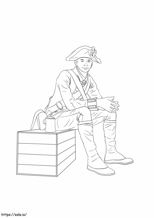 Coloriage Soldat du siècle assis à imprimer dessin