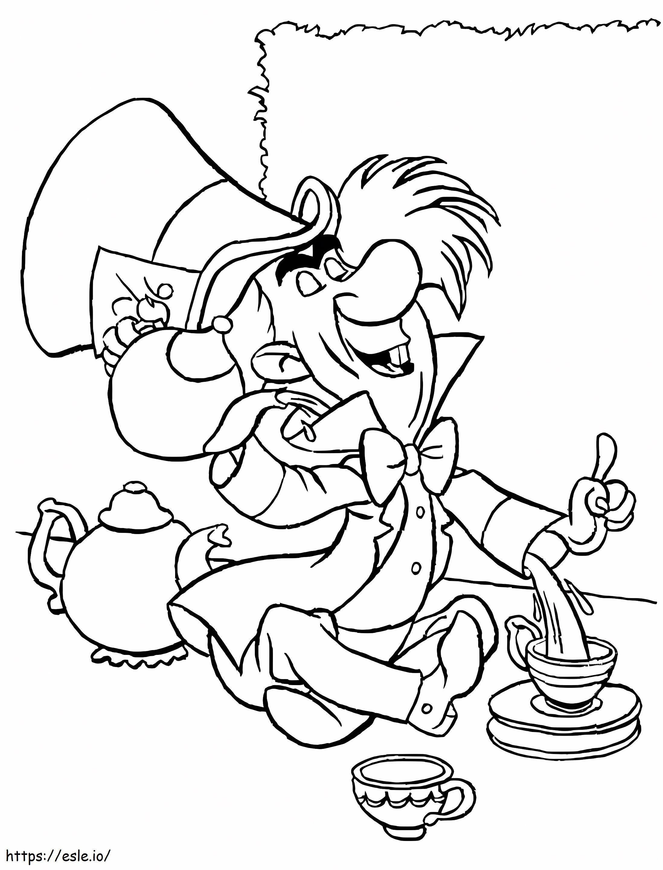 Mad Hatter From Alice In Wonderland coloring page
