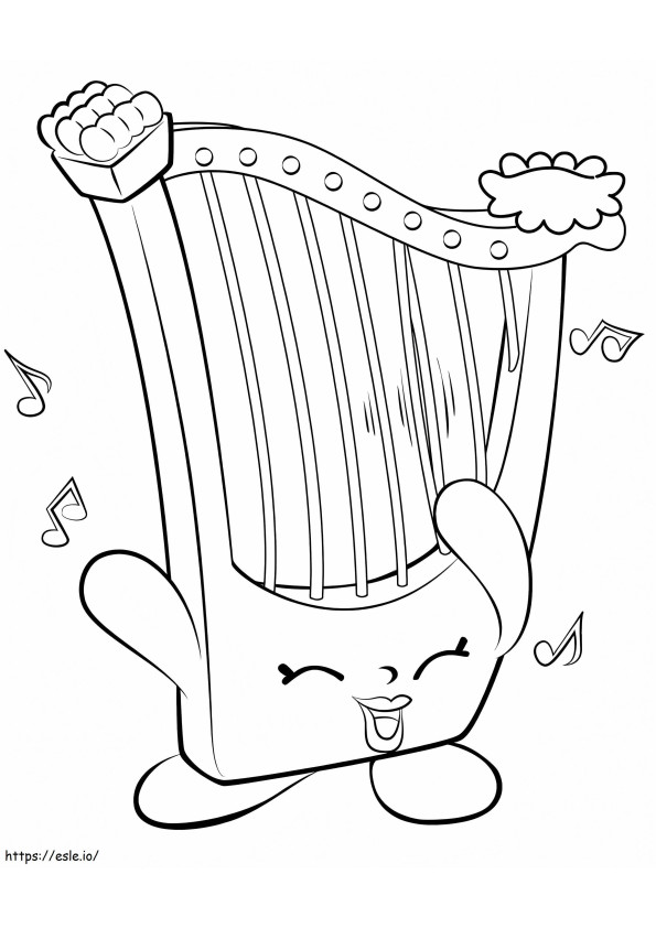 Śliczna harfa kolorowanka