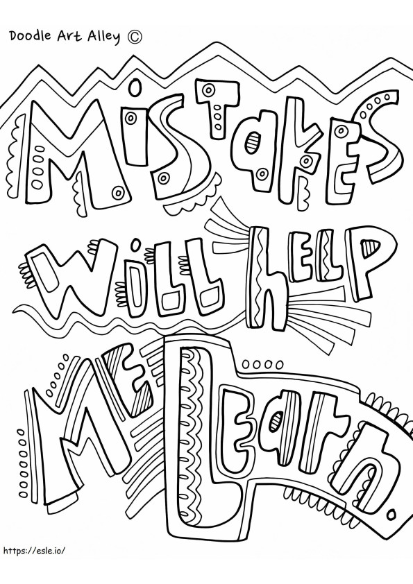 Mistakes Will Help Me Learn coloring page
