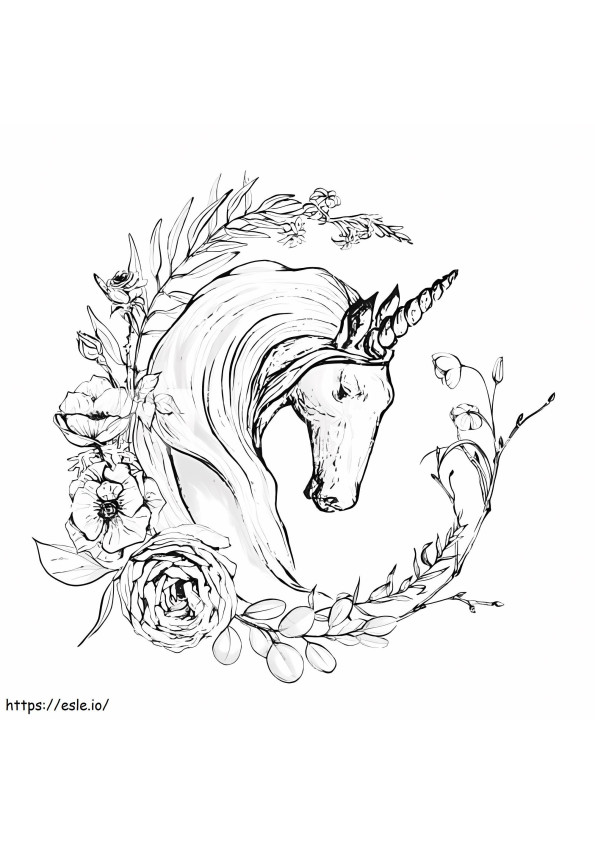 Cool Unicorn And Laurel coloring page