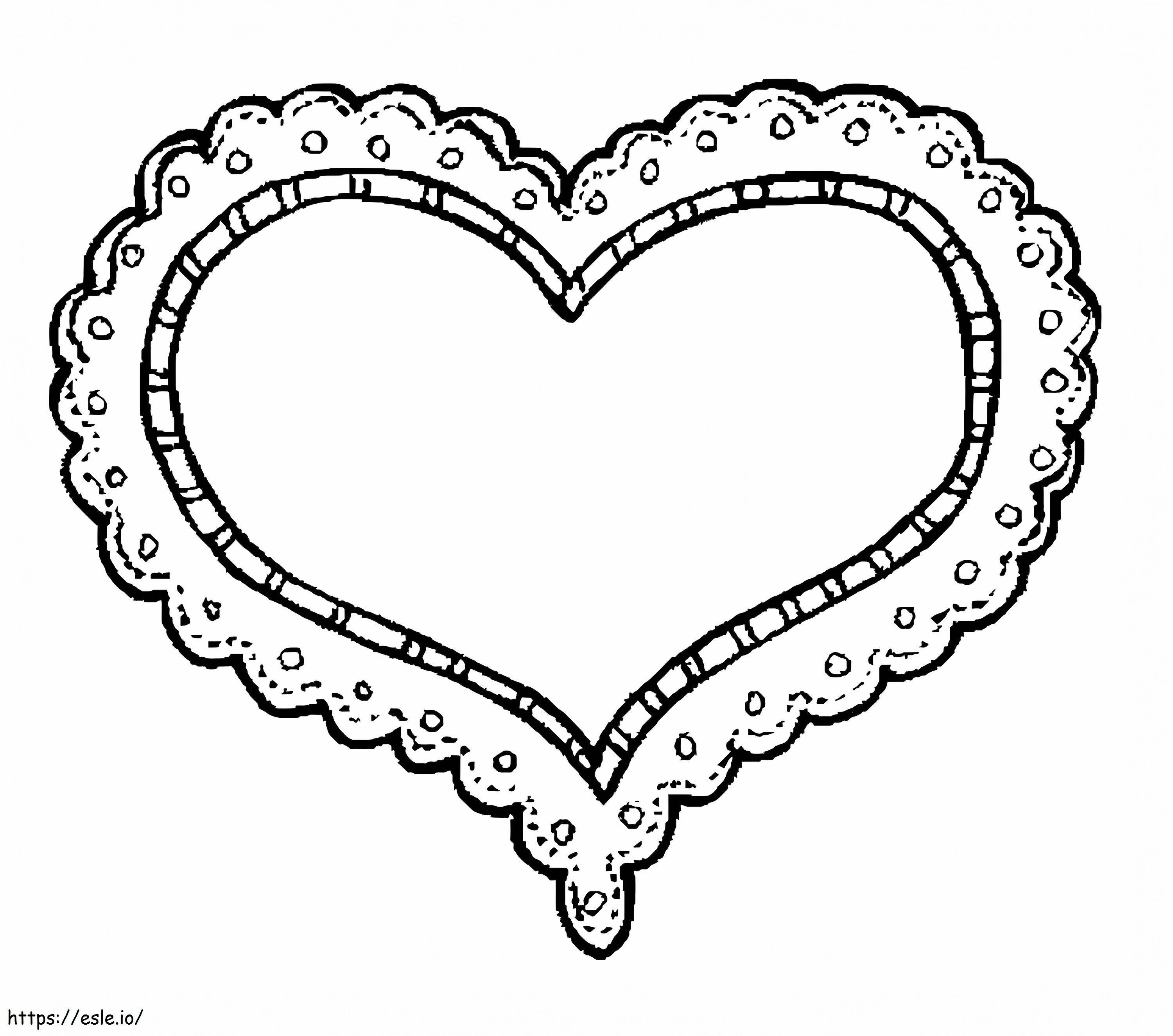 Coloriage Joli coeur de Saint-Valentin à imprimer dessin