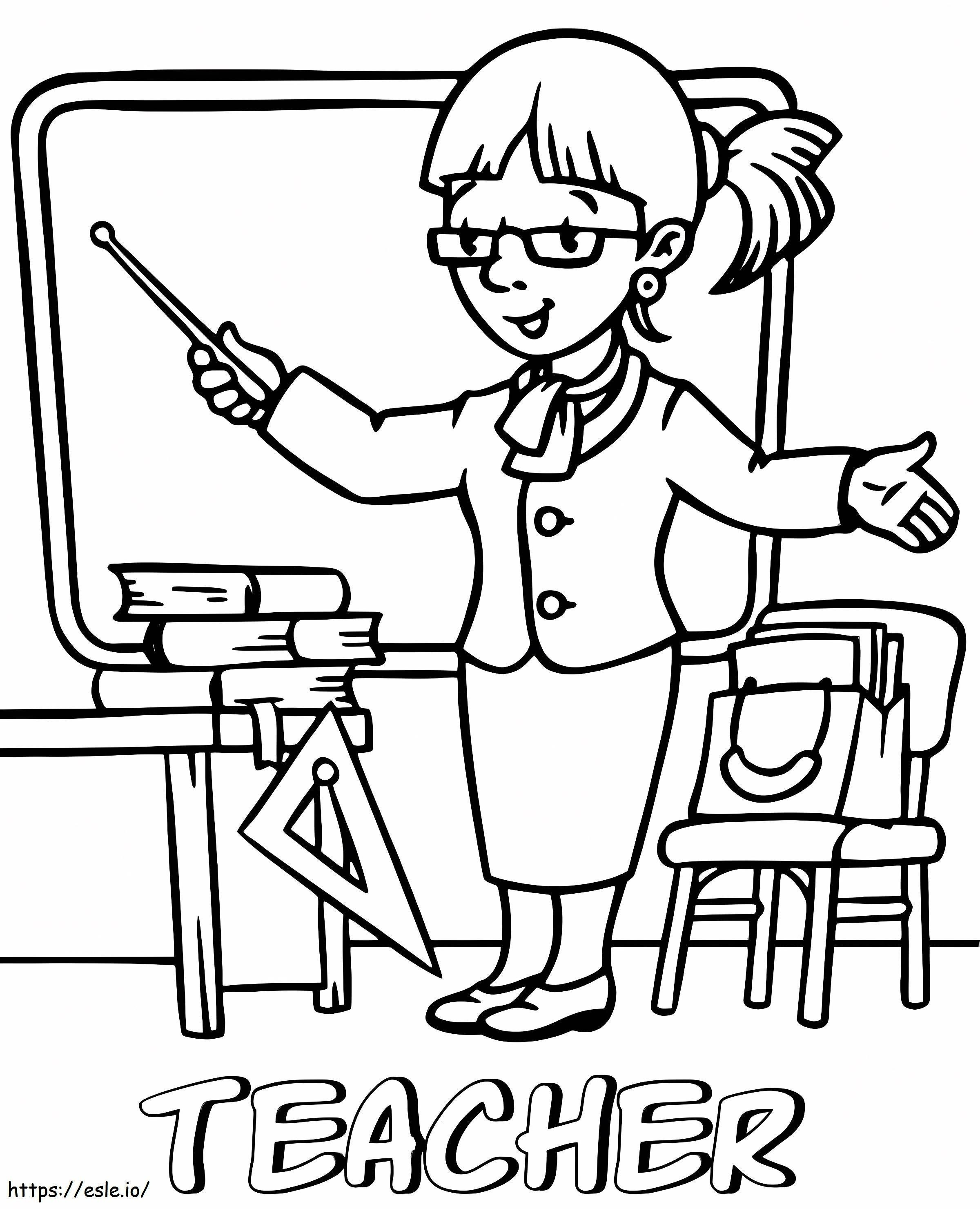 Happy Teacher coloring page