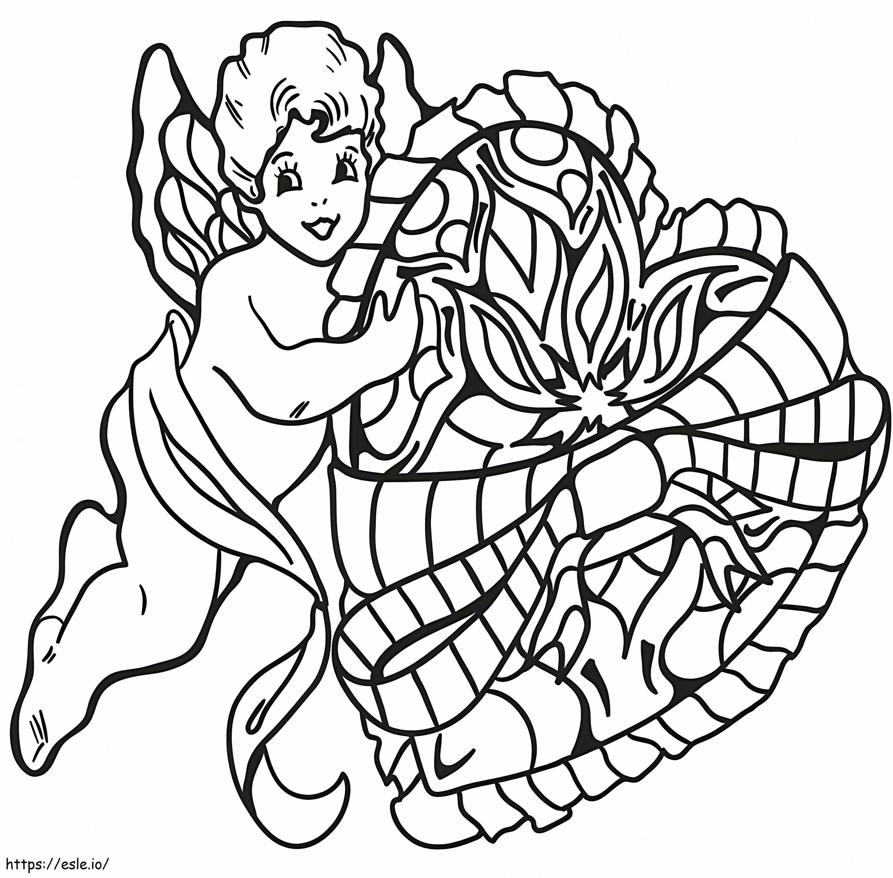 Cupid With Heart coloring page