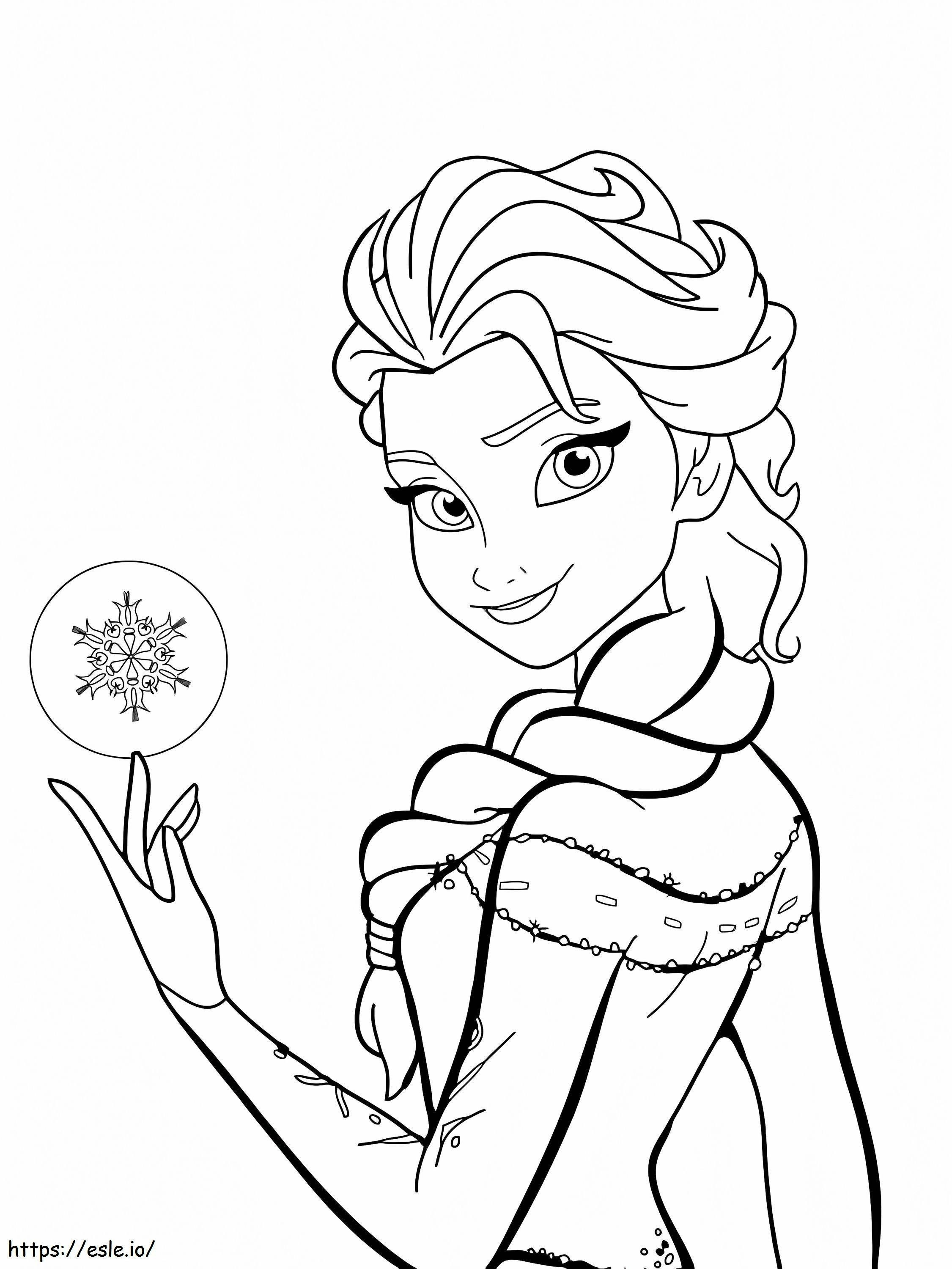 Güzel gülümseyen Elsa boyama