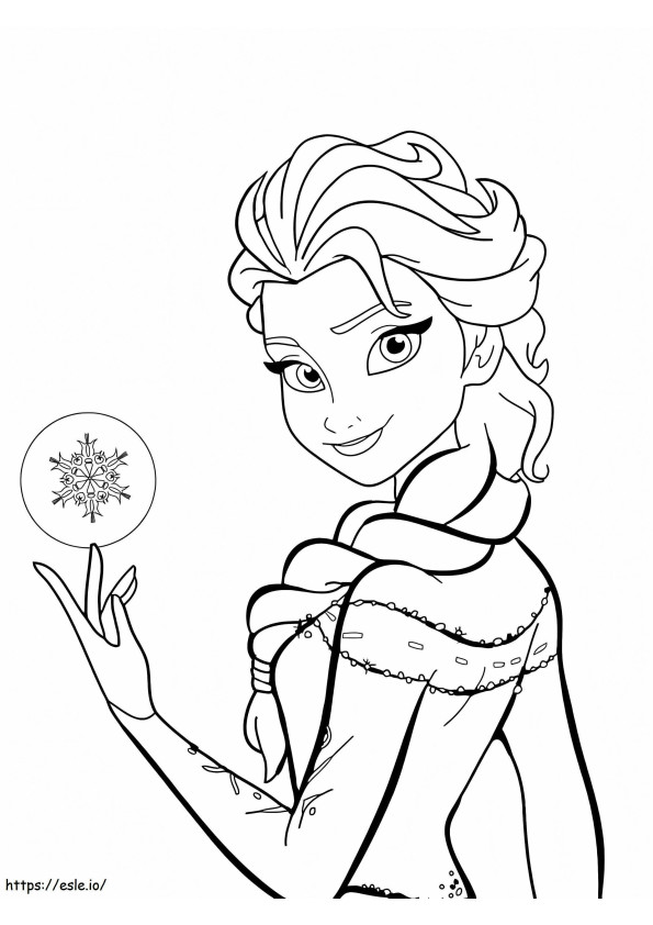 La bellissima Elsa sorridente da colorare