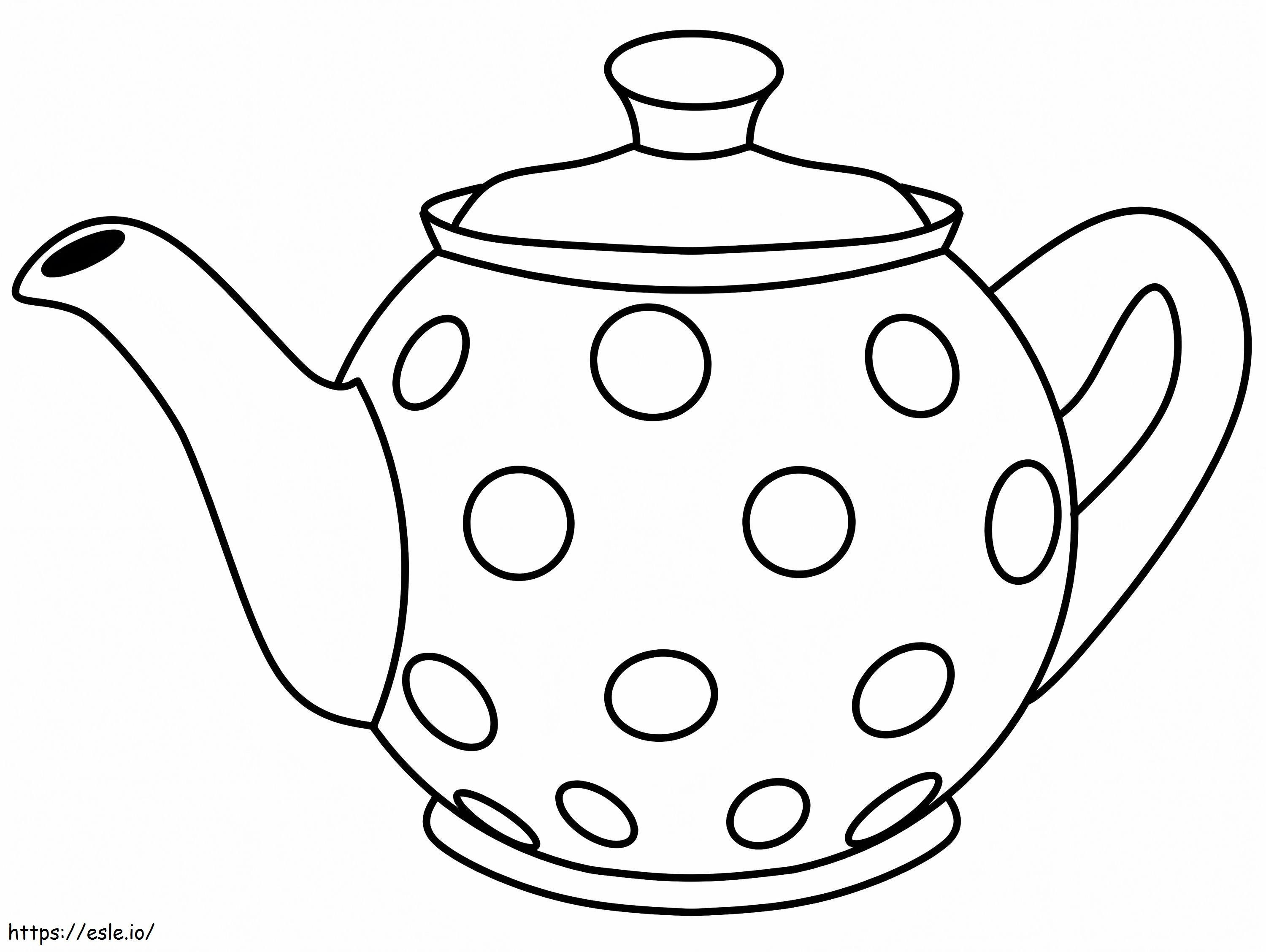 Teapot Polka Dot coloring page