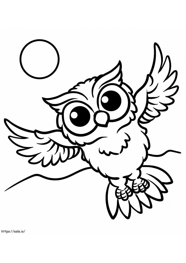 Cute Owl Flying coloring page