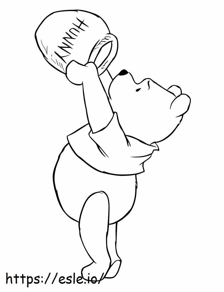 Pooh Holding Jars coloring page