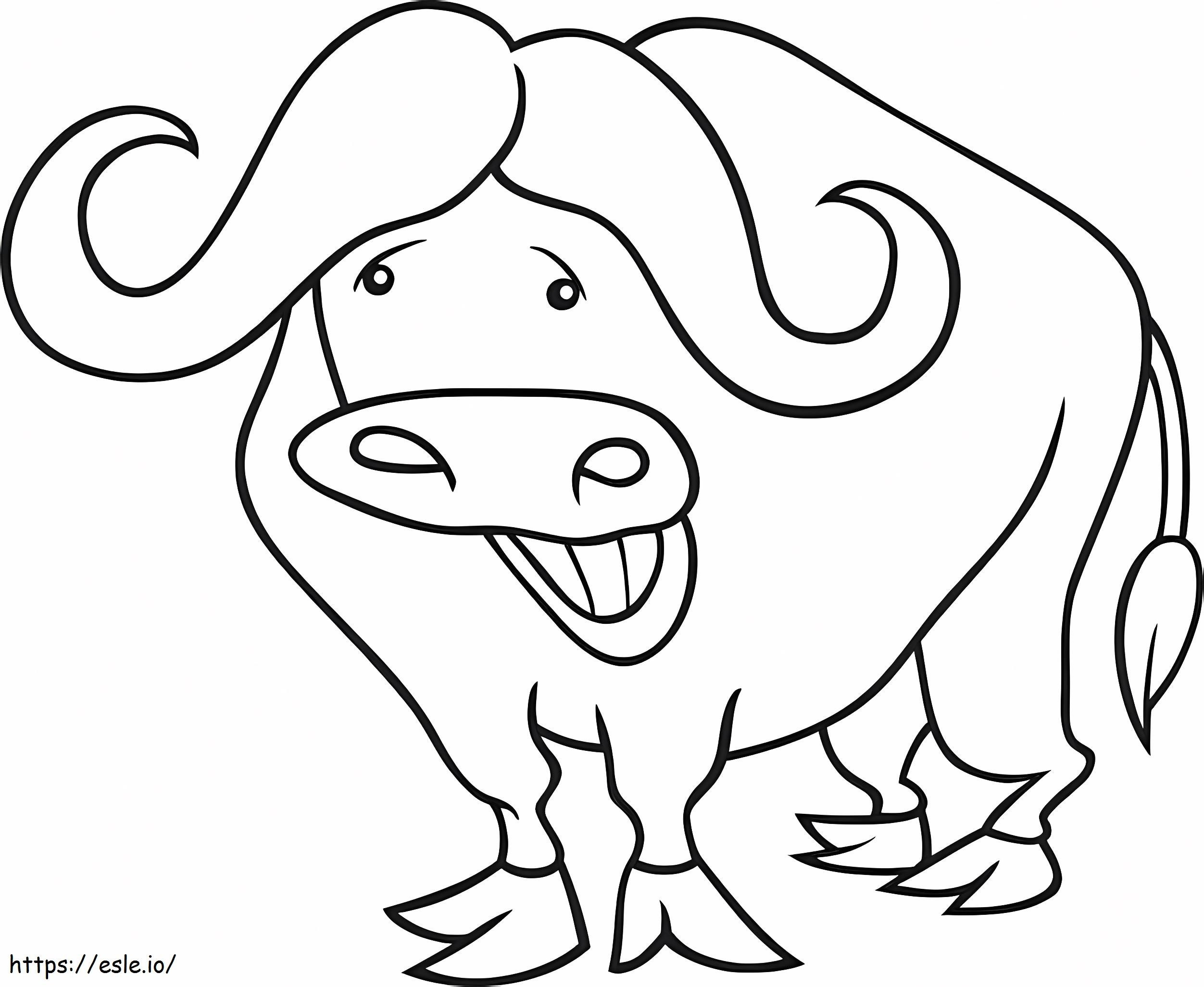 Bufalo divertente da colorare