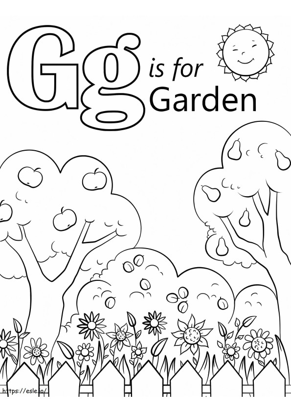 Coloriage Jardin Letra G à imprimer dessin