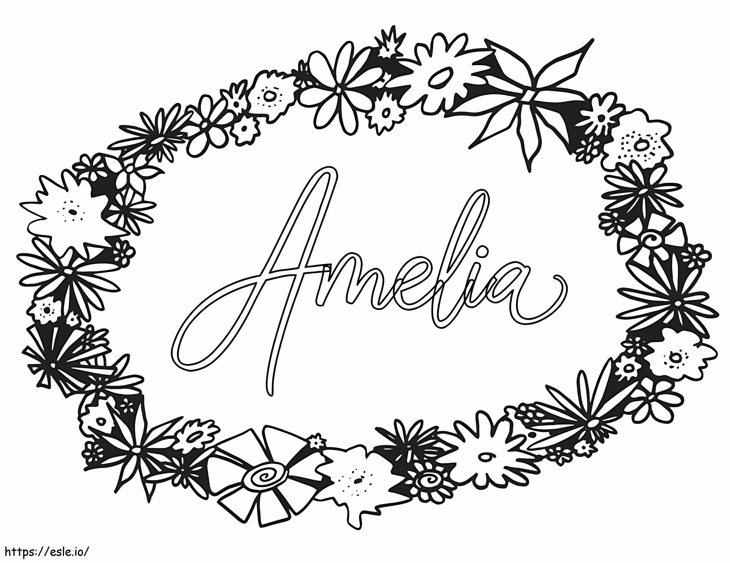 Flores Amelia para colorear