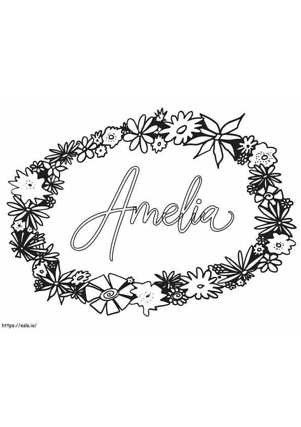 Flowers Amelia coloring page