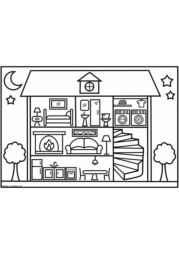 Adorable Dollhouse coloring page