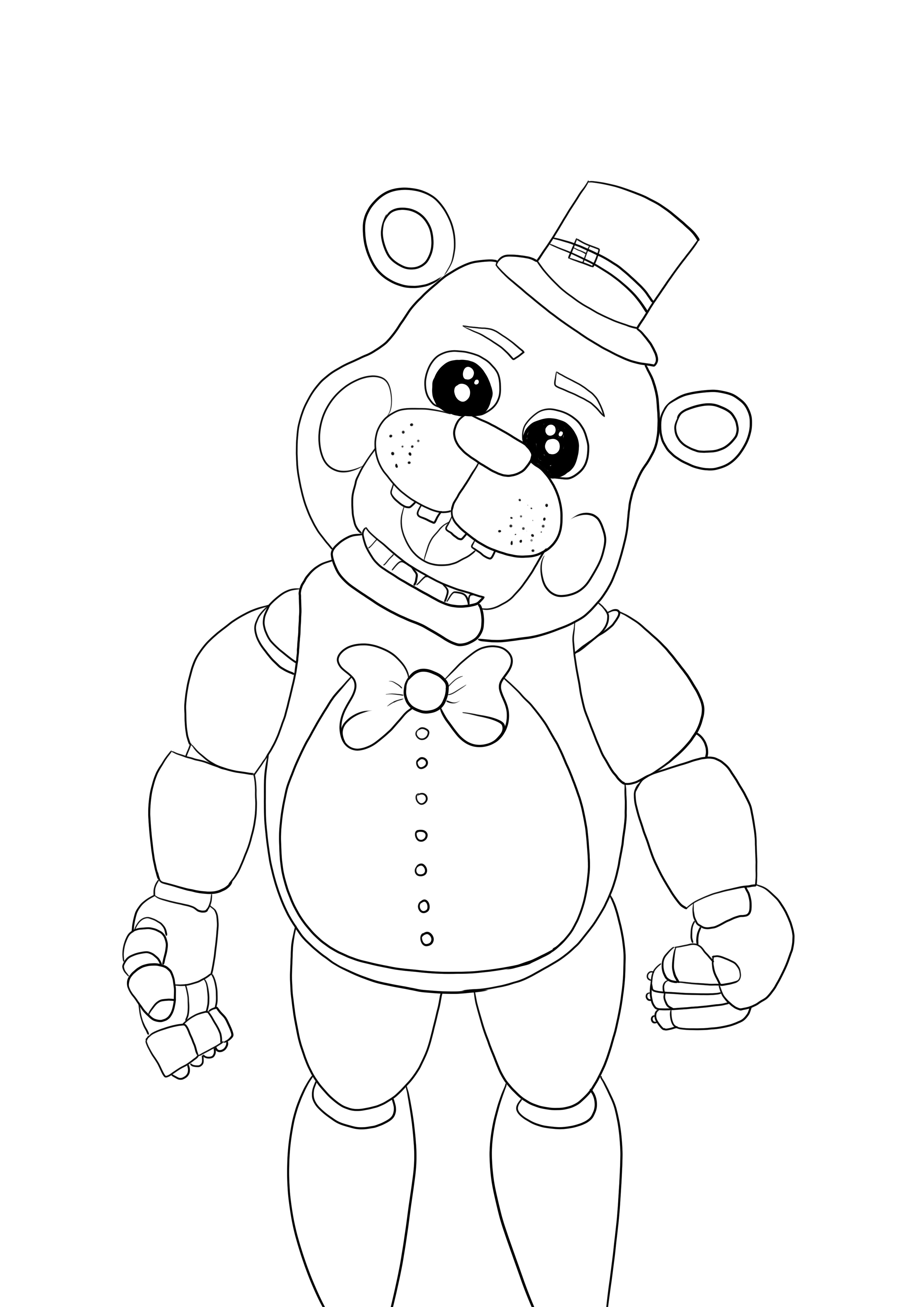 Cute five nights Freddy free downloading image for kids