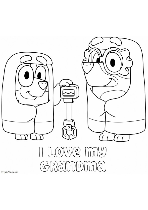 Bluey Aşk Büyükanne boyama