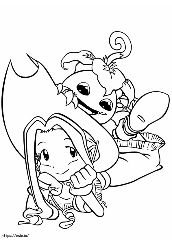 Sora And Yokomon 1 coloring page