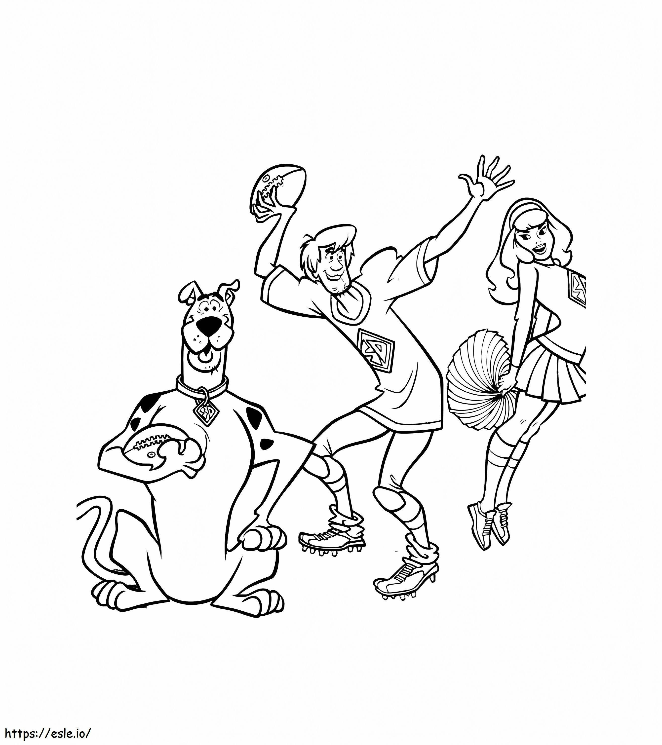 Scooby Doo spielt Rugby ausmalbilder