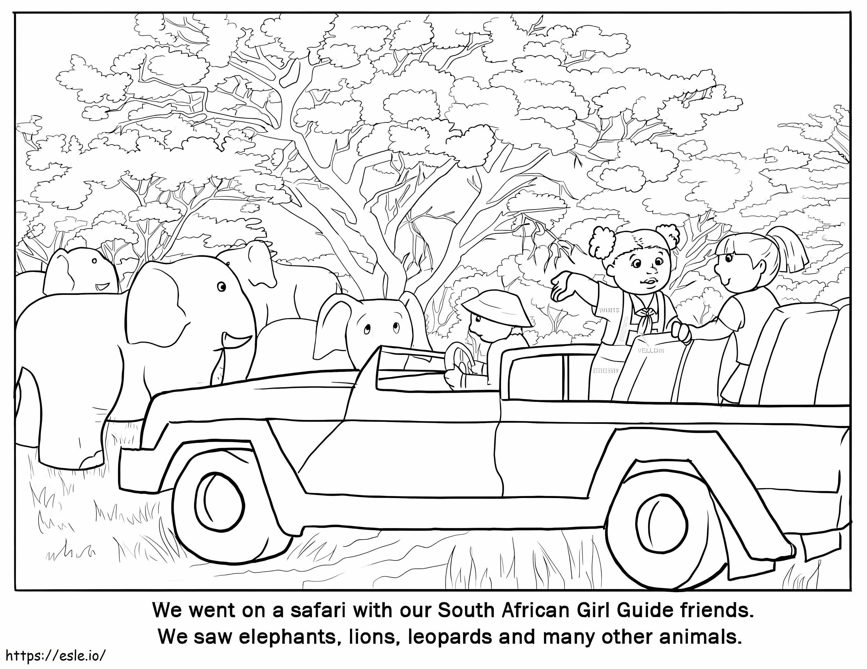 Safari w Republice Południowej Afryki kolorowanka