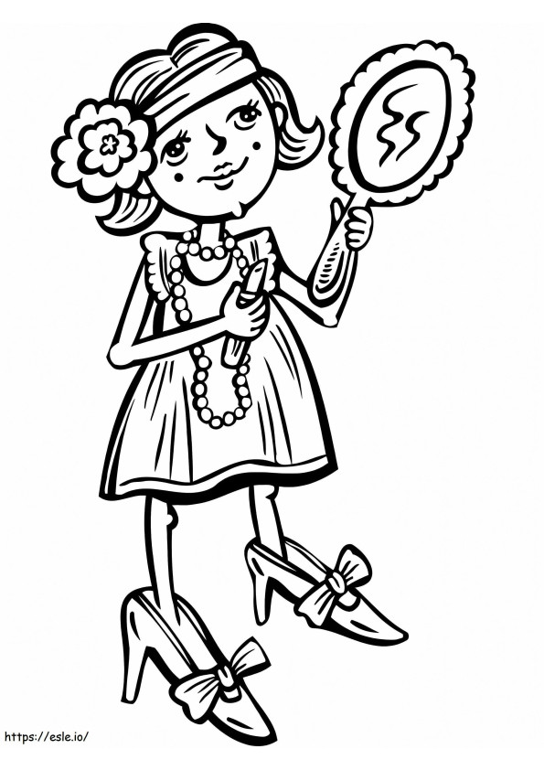 Girl Makeup coloring page
