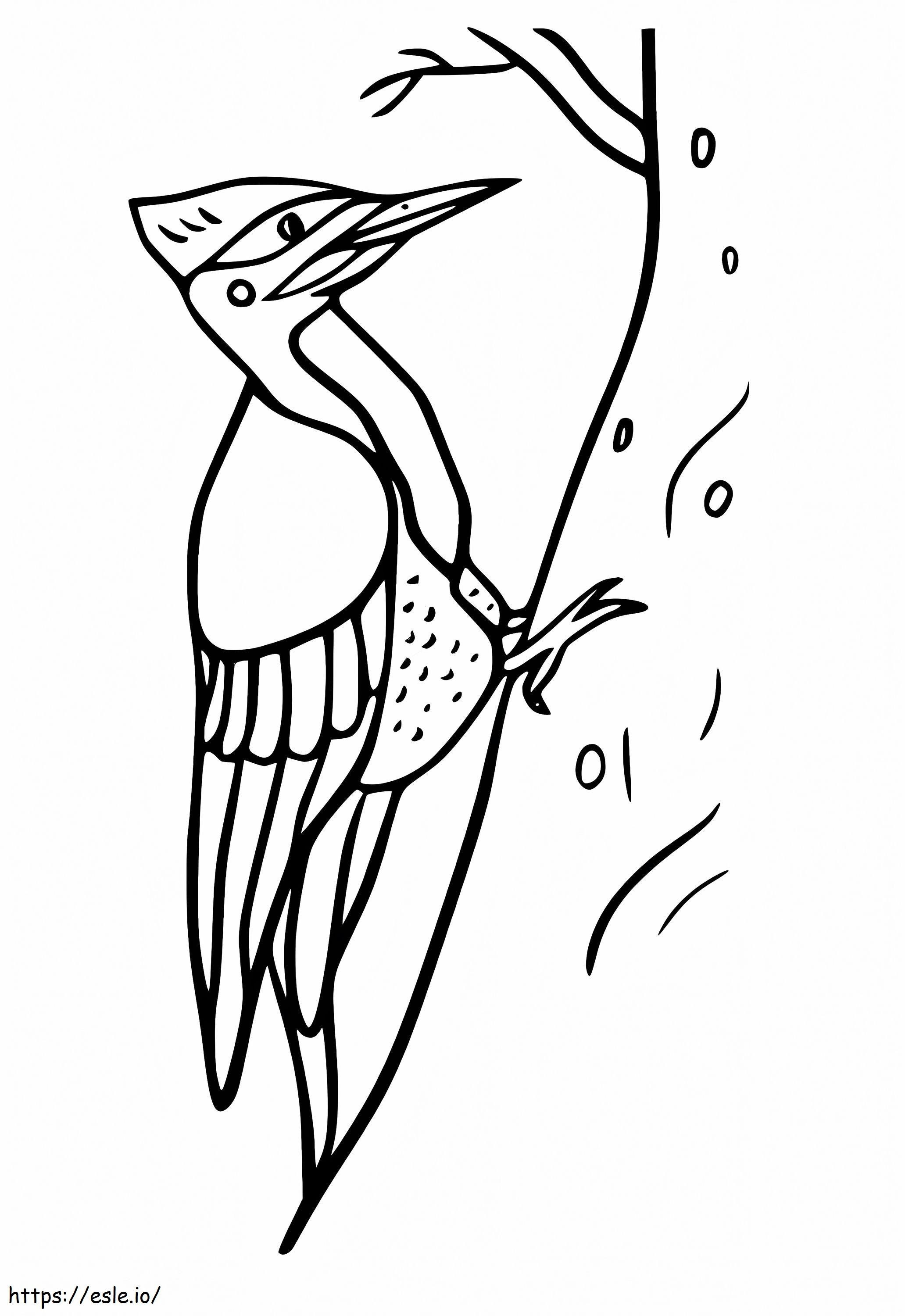 Drawing Of Woodpecker In A Tree coloring page