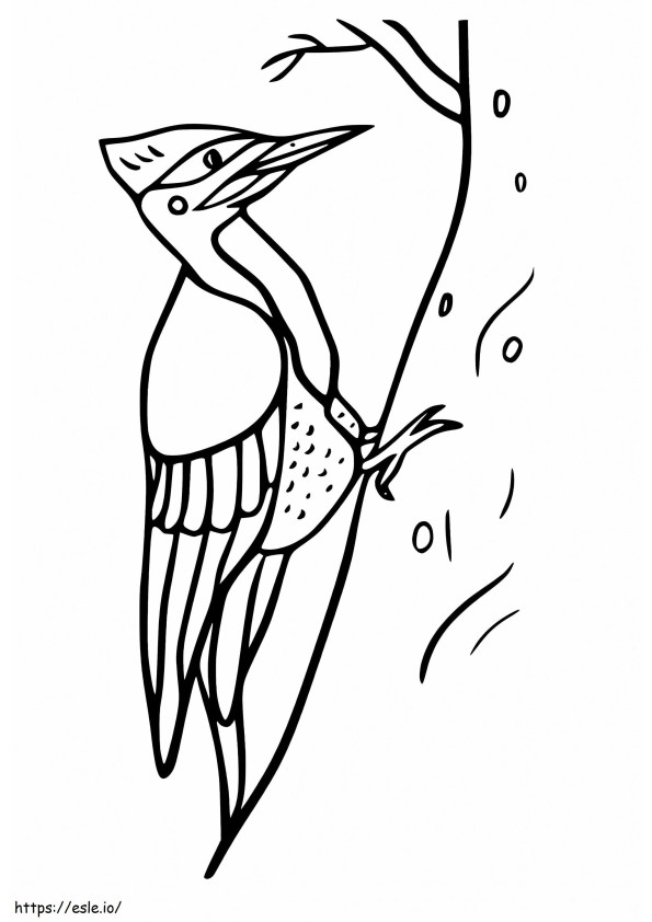 Drawing Of Woodpecker In A Tree coloring page