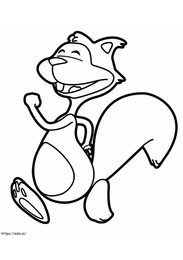 Coloriage Joyeux écureuil d'Uki à imprimer dessin