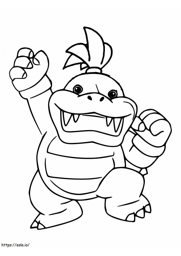 Happy Bowser Jr coloring page