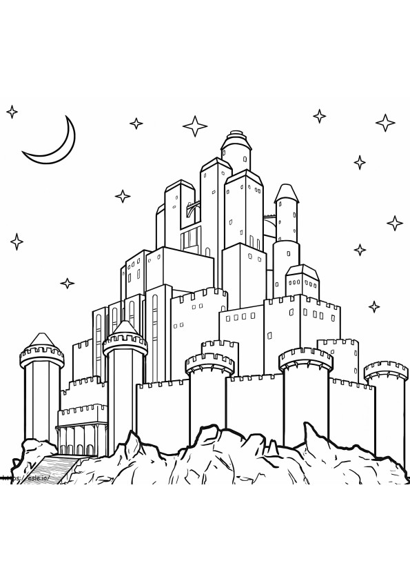 Castle In The Night coloring page