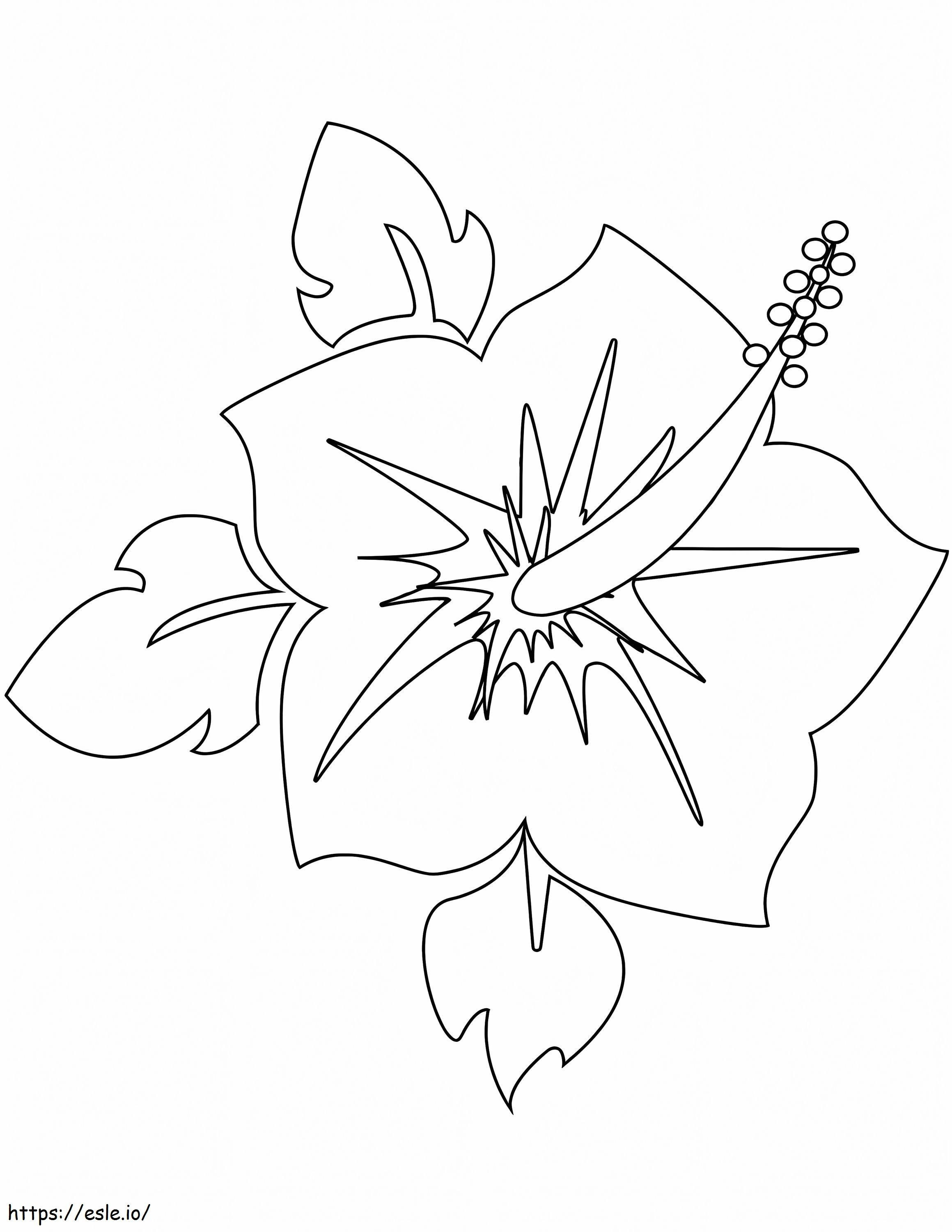 Blooming Hibiscus coloring page