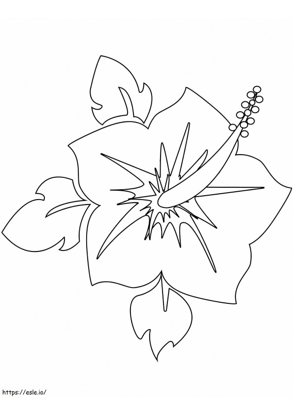 Coloriage Hibiscus en fleurs à imprimer dessin