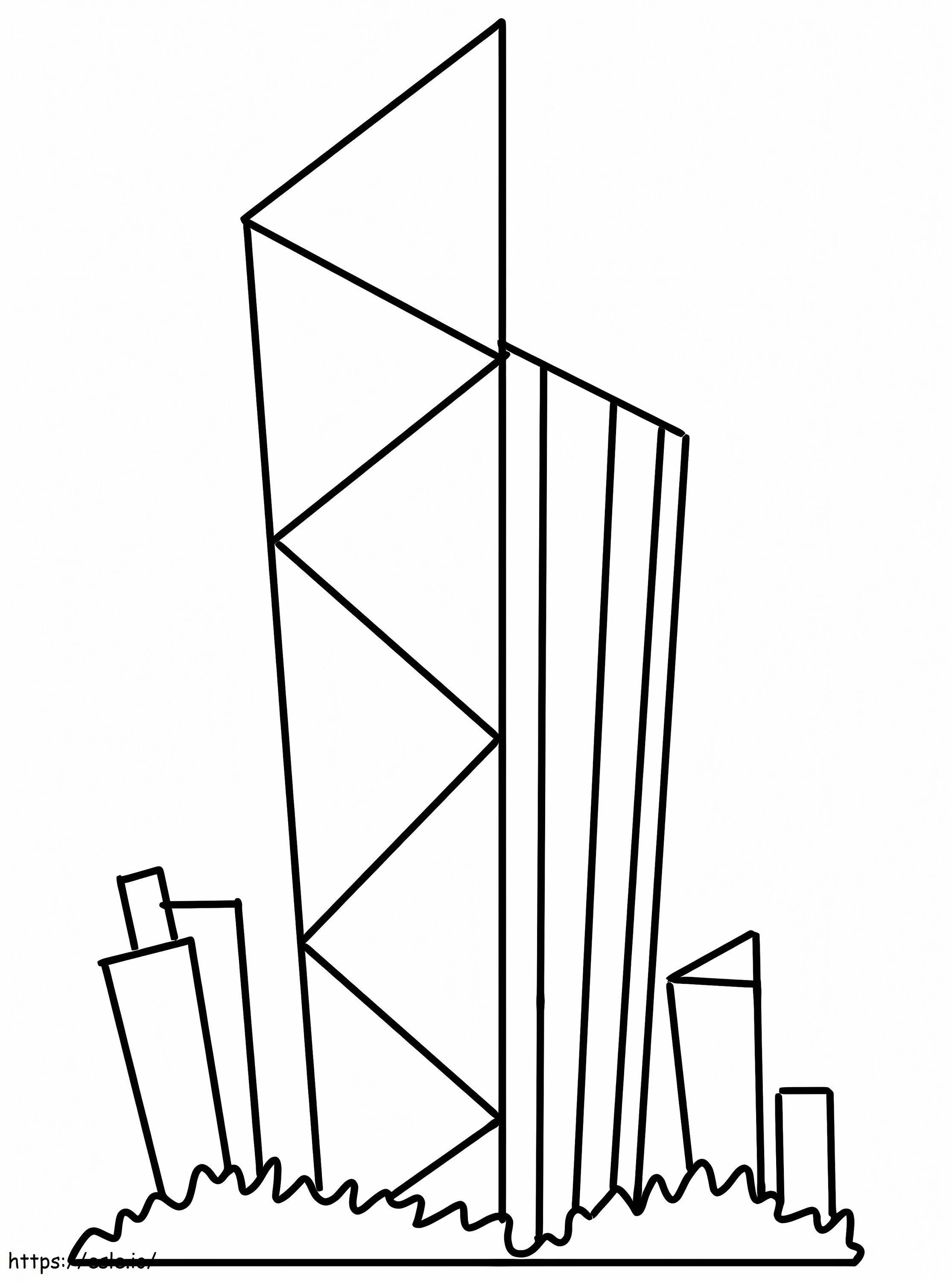 Easy Skyscraper coloring page
